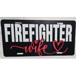Firefighter Wife Car Tag
