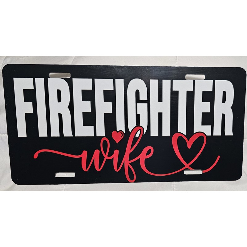 Firefighter Wife Car Tag